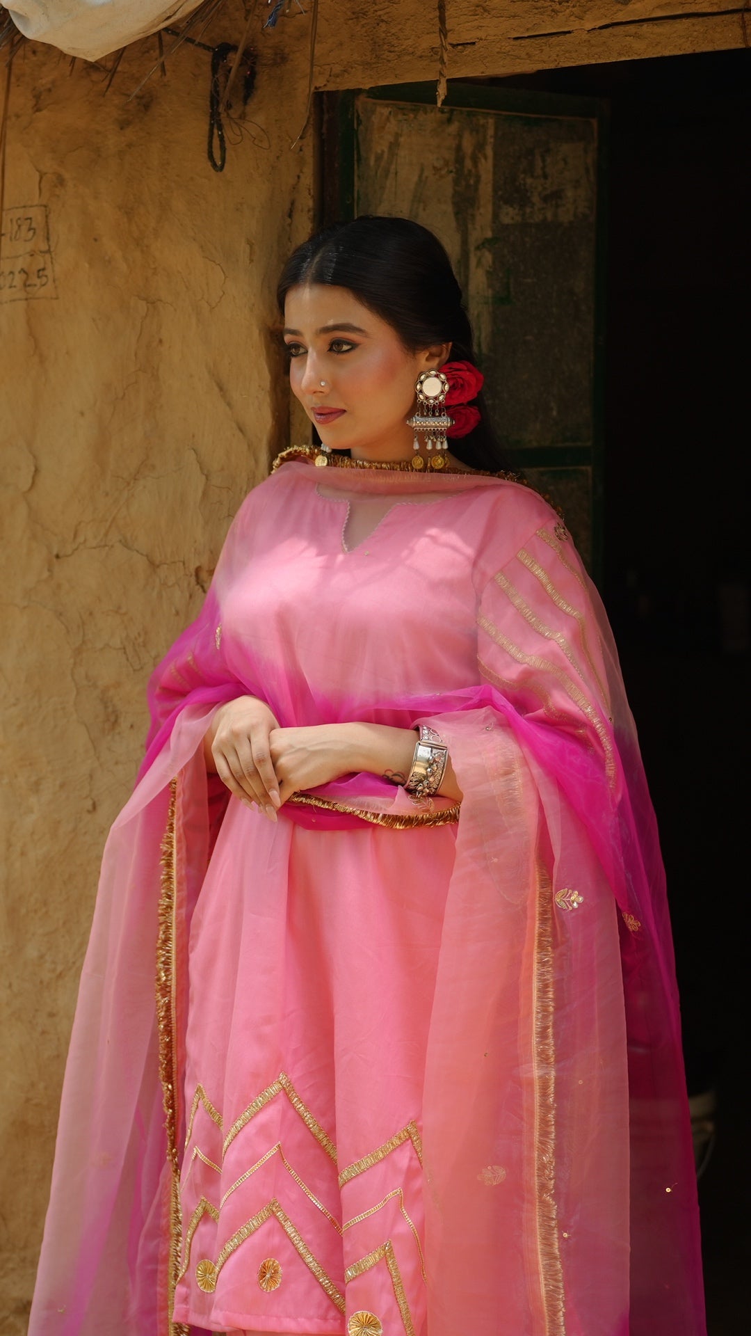 Mohini Peach & Pink Suit Set