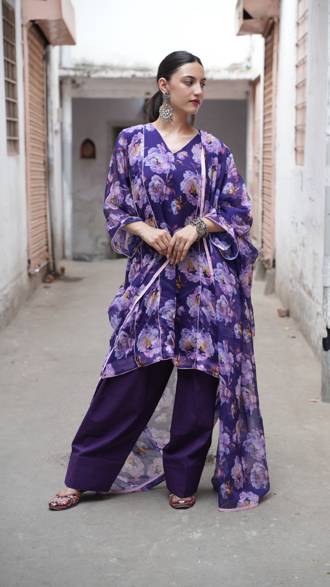 Grape Purple Flora Suit Set