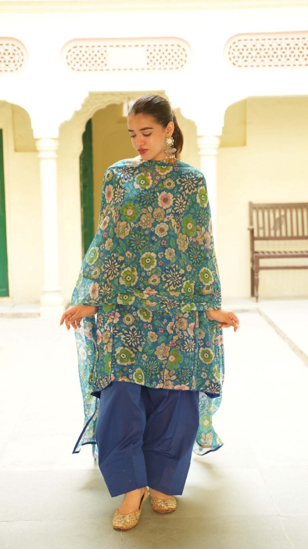 Iconic Green & Blue Farshi Set