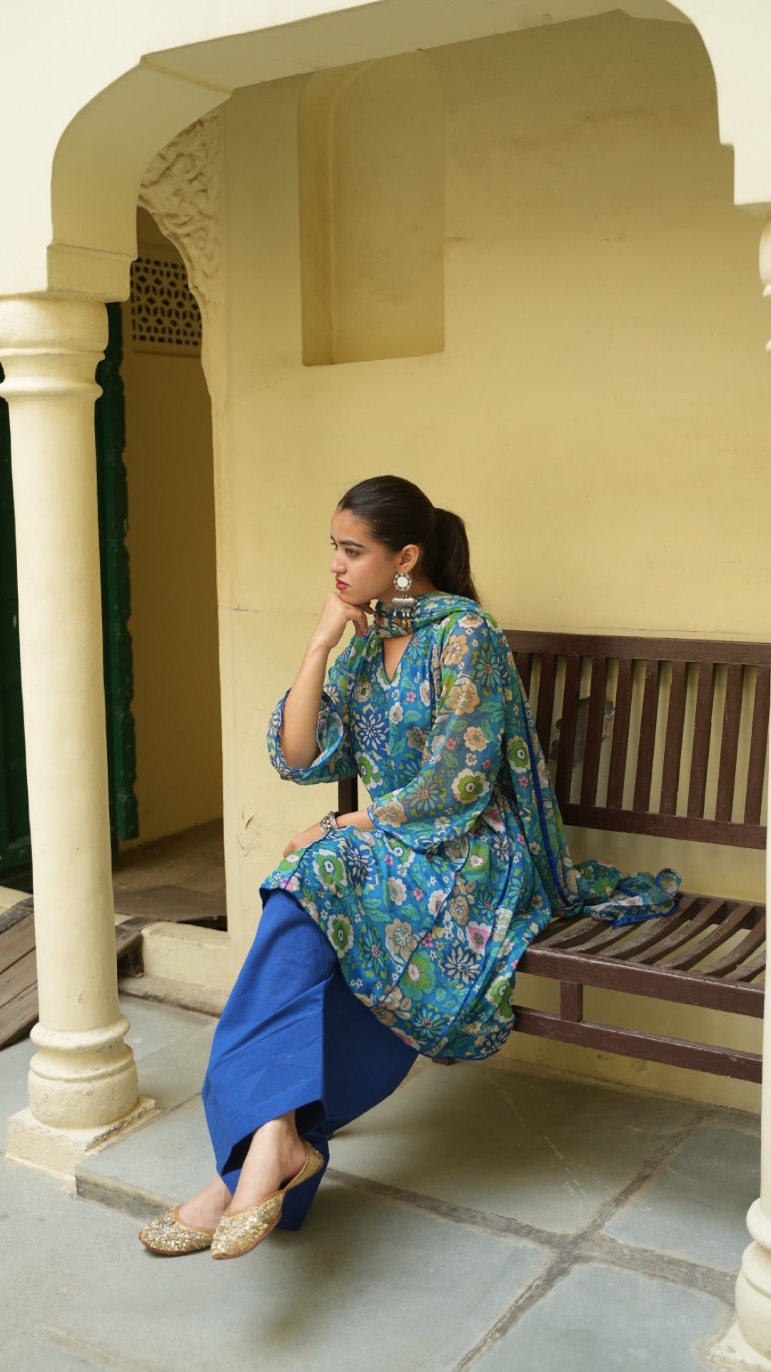Iconic Green & Blue Farshi Set