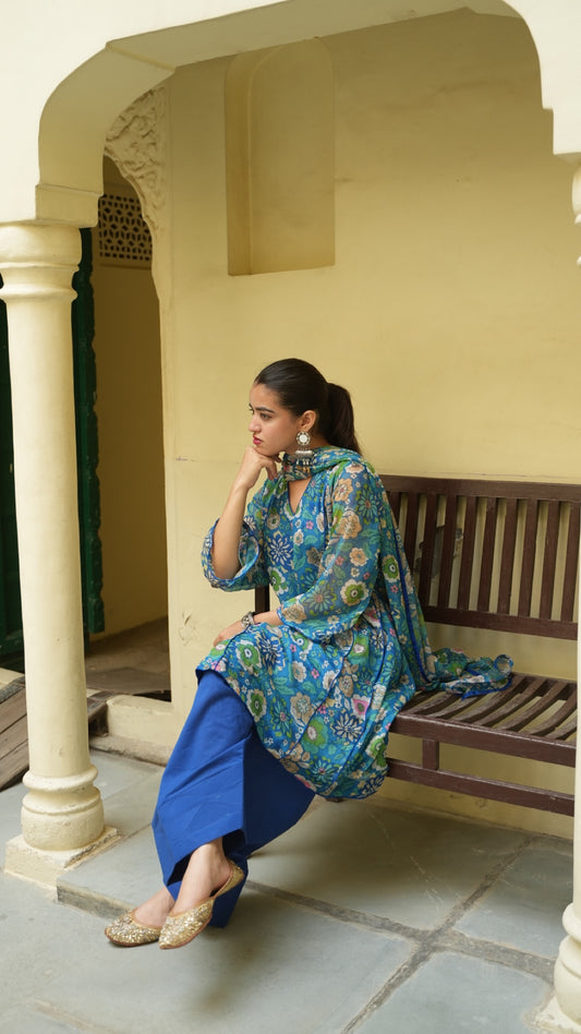 Iconic Green & Blue Farshi Set