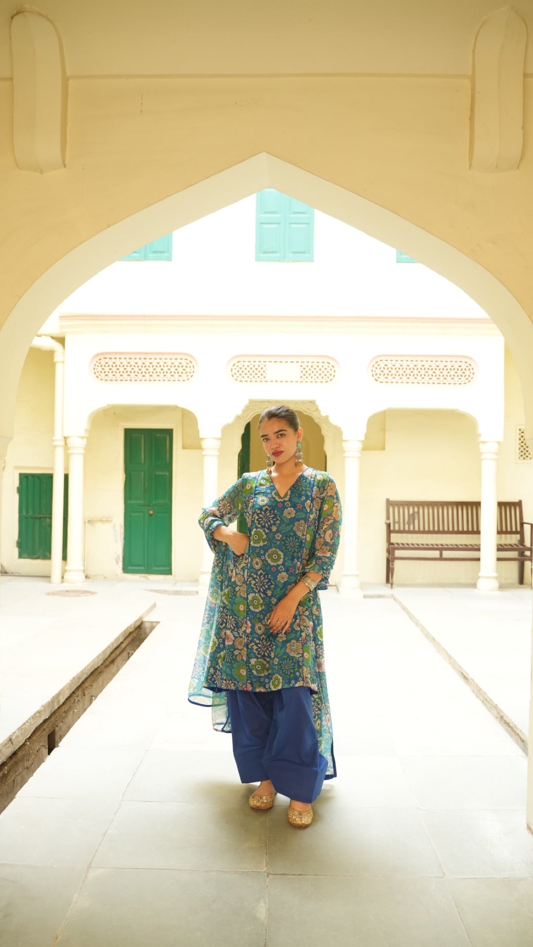 Iconic Green & Blue Farshi Set