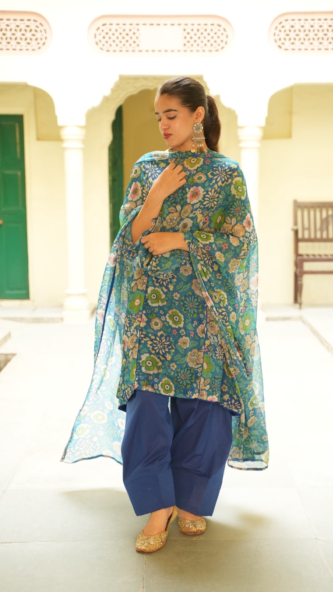Iconic Green & Blue Farshi Set