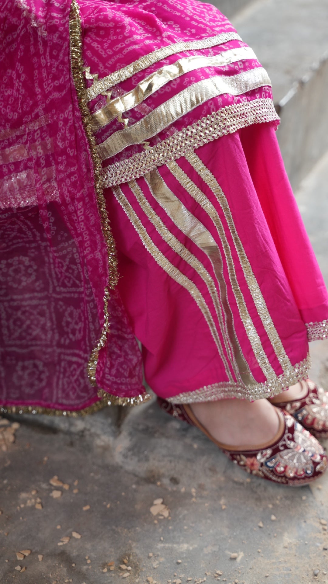 Chakor Rani Bandhani Suit Set
